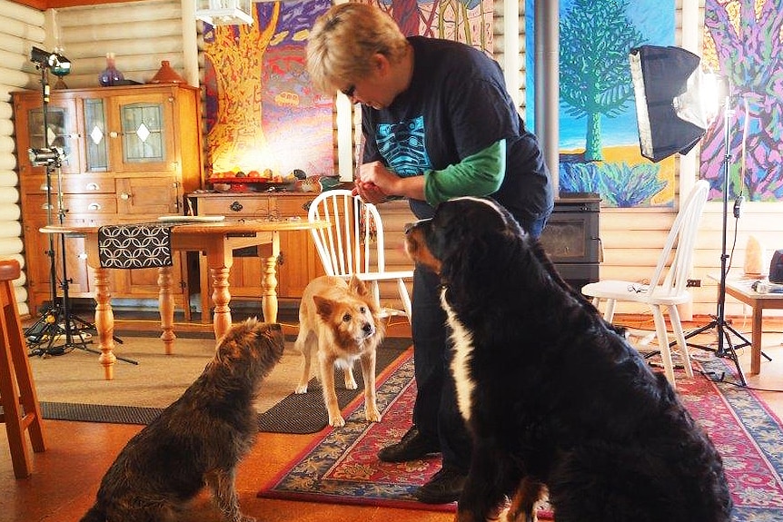 Heather Fraser with Murray, Alice and Gus