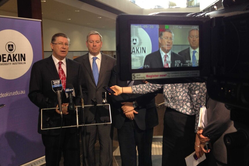 Denis Napthine and David Davis at Geelong