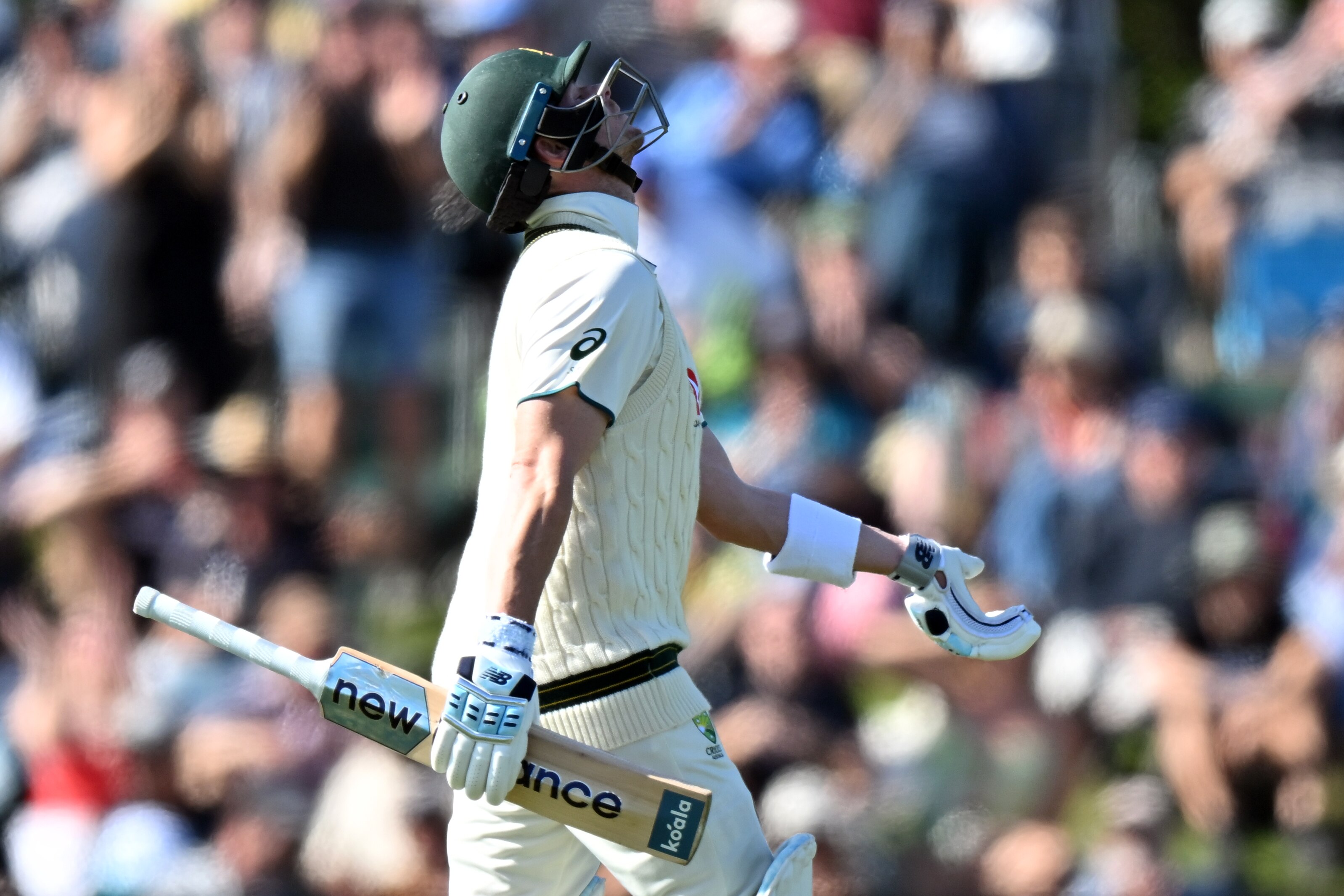 Steve Smith throws his head back in disappointment as he walks off the field