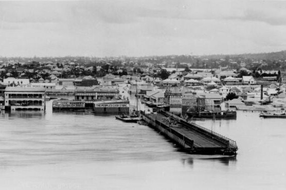 View of South Brisbane during the 1893 flood