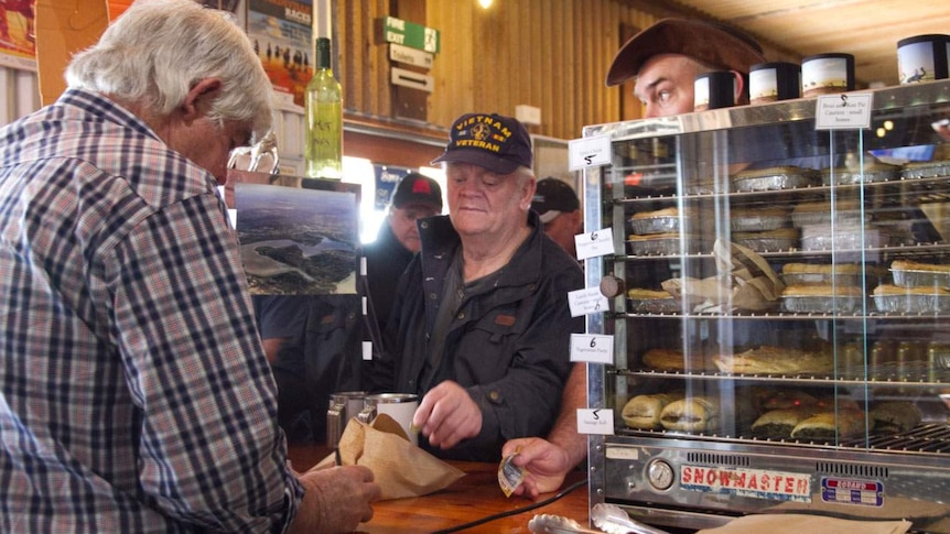 Customers at the counter at the Birdsville bakery on September 3, 2015