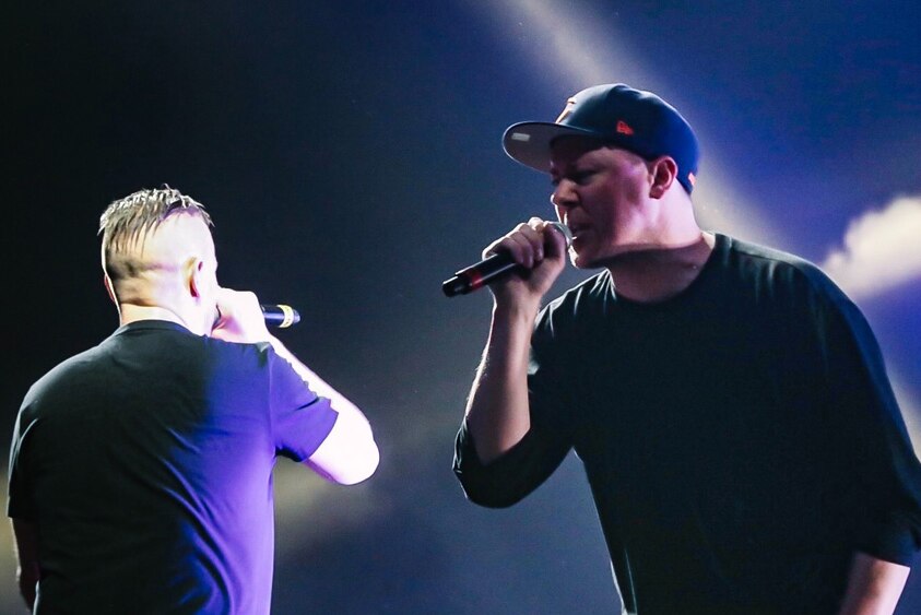 Hilltop Hoods performing live at Splendour In The Grass 2018