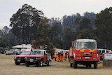Fire crews at Great Lake Hotel, Tasmania, January 19, 2019.