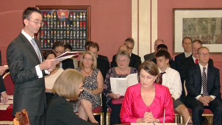 Governor Penny Wensley swore in Premier Anna Bligh and her team.