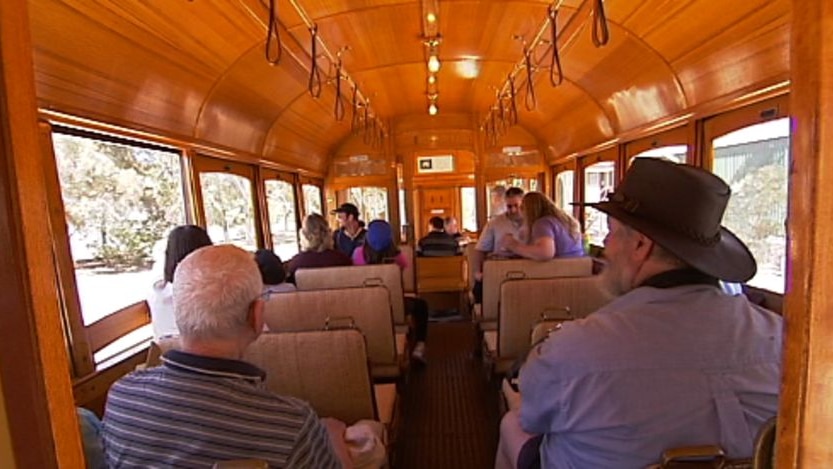 Enthusiasts ride on historic tram