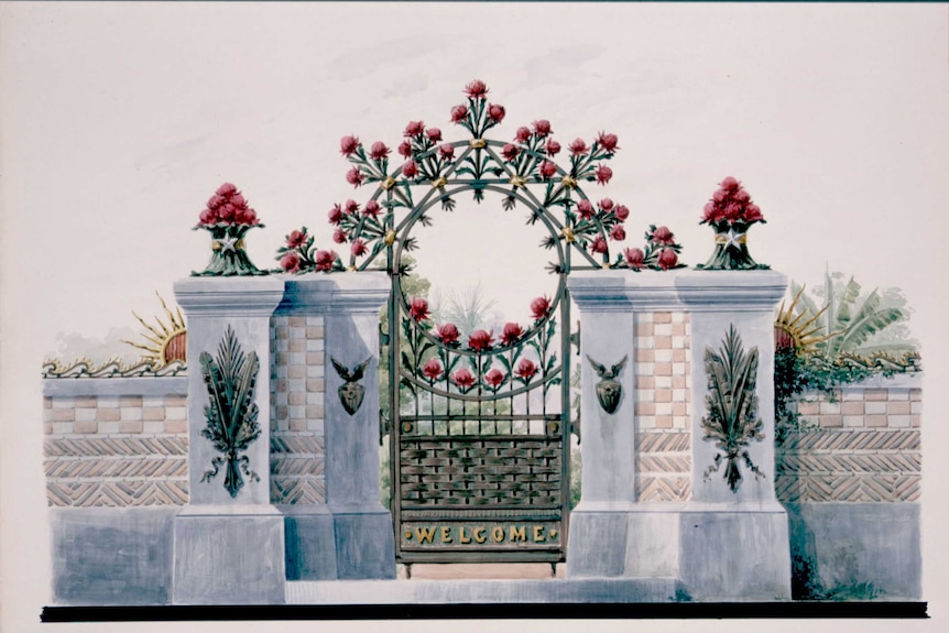 Henry's alternative to the grand Garden Palace gates designed by the colonial architect James Barnet in 1888.