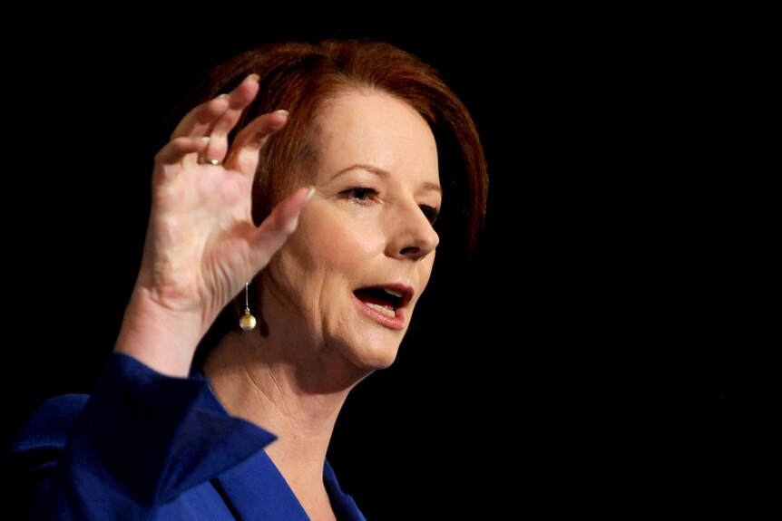 Prime Minister Julia Gillard speaks at the National Press Club.