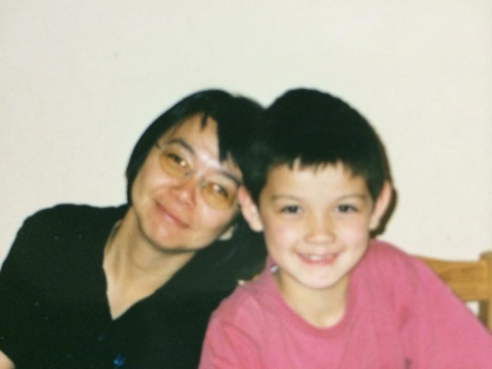 Dean Baron, pictured with his mum when he was a child.