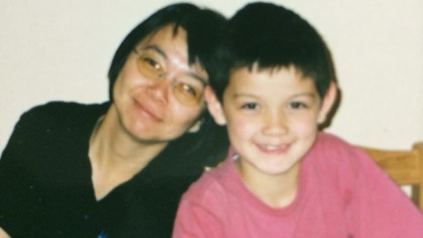 Dean Baron, pictured with his mum when he was a child.