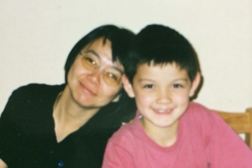 Dean Baron, pictured with his mum when he was a child.