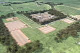 An artists impression of a large energy battery storage area. 