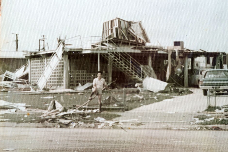 Thong Teck Lee outside his Wagaman home, 1974