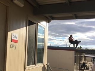 Rooftop protest