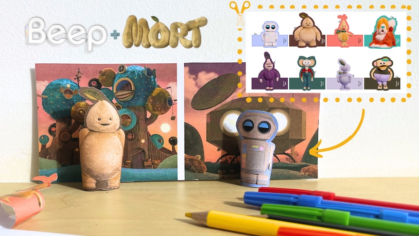 Image of finger puppets from the show Beep and Mort