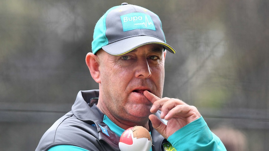 Darren Lehmann at an Australia training session at Adelaide Oval before the start of the second Ashes Test.