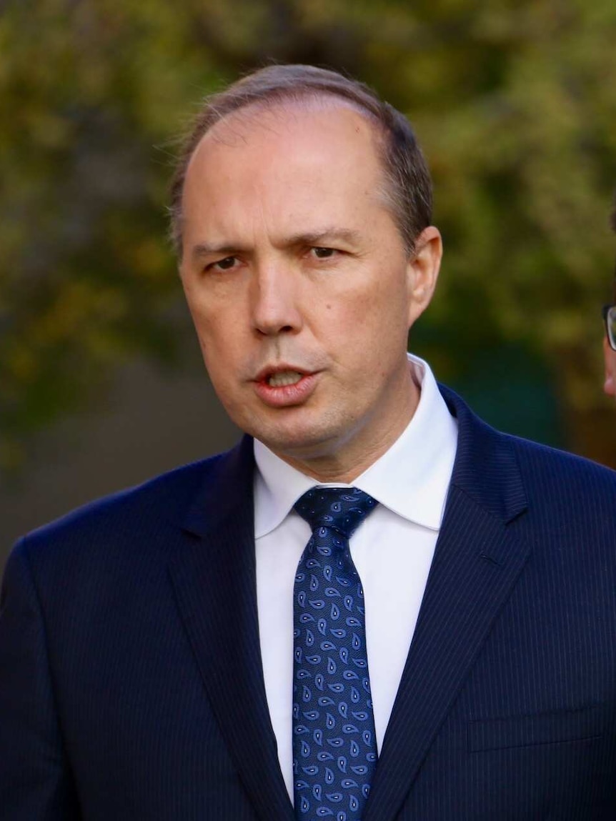 Peter Dutton at a press conference