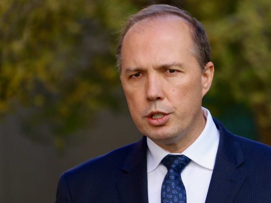 Peter Dutton speaks at a press conference