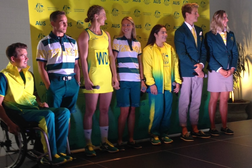 Athletes model the 2018 Commonwealth Games Team Uniform on February 2, 2018.