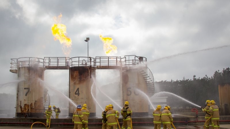 Country Fire Authority recruits graduation, fighting a fire