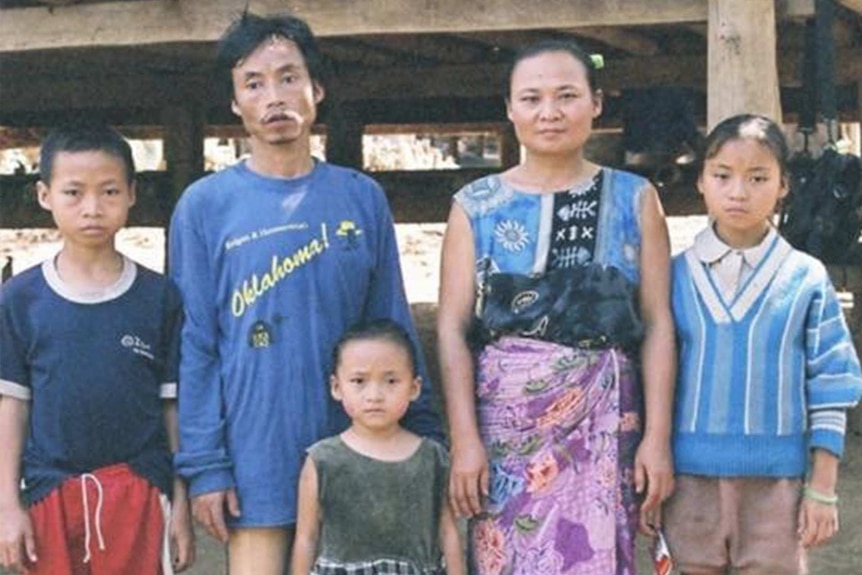 Bu Gay Pah Taey and family pictured in refugee camp