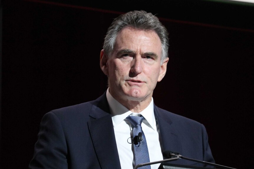 NAB CEO Ross McEwan speaks at the bank's AGM on December 18, 2019.