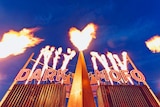 flames at the entrance to the Dark Mofo winter feast