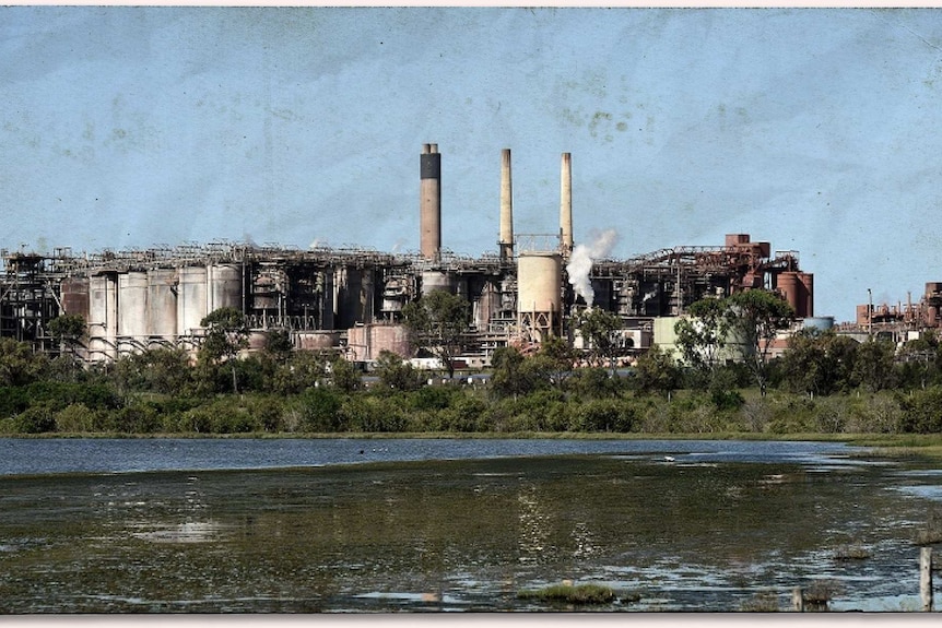 A general view of the Queensland Alumina Limited (QAL) alumina refinery in Gladstone