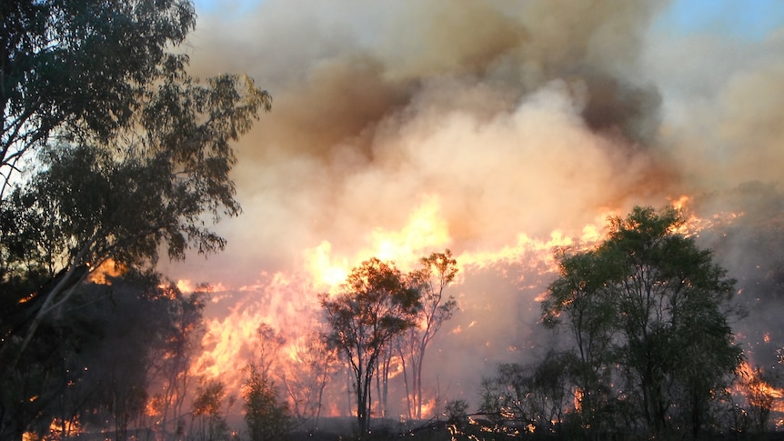 Red Centre resort burns as police escort convoy out