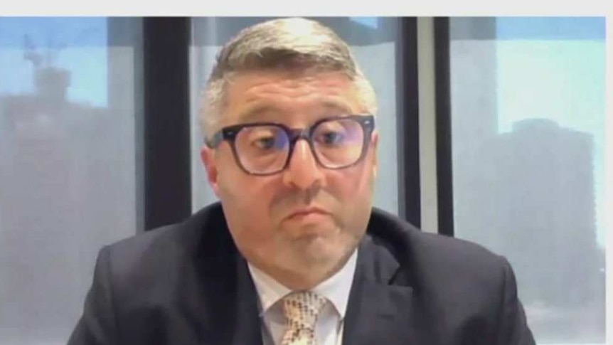 Andrew Nehme gives evidence via videolink in a still from an IBAC stream.
