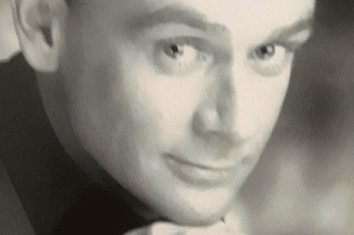 A black and white head shot of Daniel Josef Adwent.