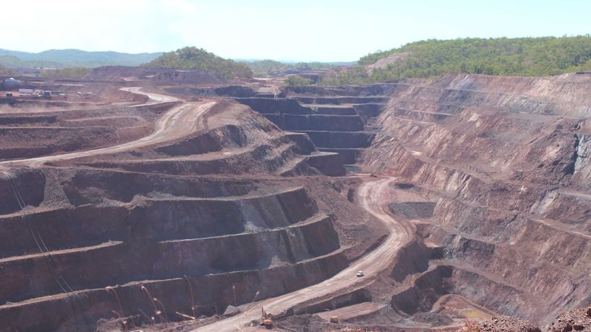 A picture of the open-cut mine pit