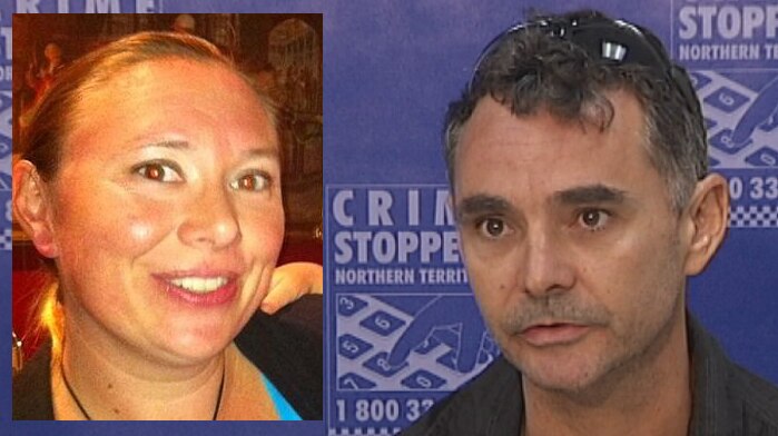 Missing woman Carlie Sinclair (inset) and her partner Danny Deacon, pictured speaking at a police press conference.