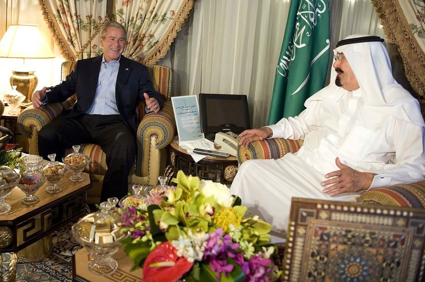 George W Bush meets Saudi Arabia's King Abdullah