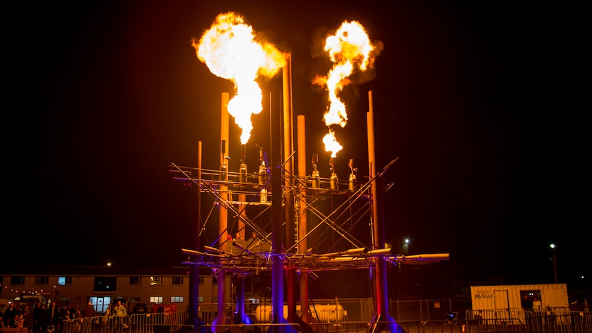 Fire organ in action at Dark Mofo