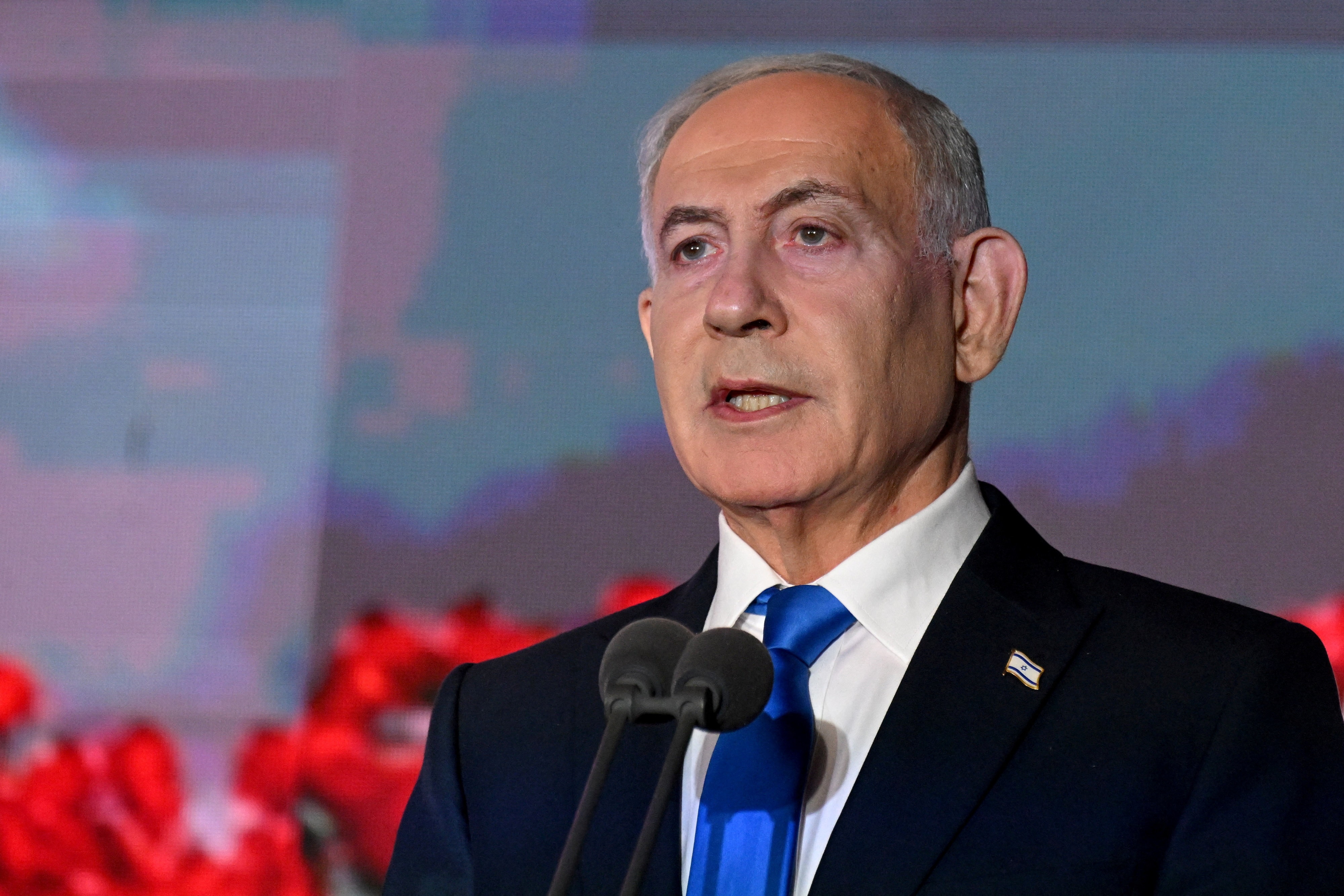 A close up of Benjamin Netanyahu