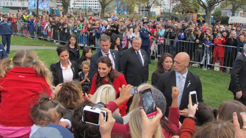 The Duchess of Cambridge meets the crowd in New Zealand.