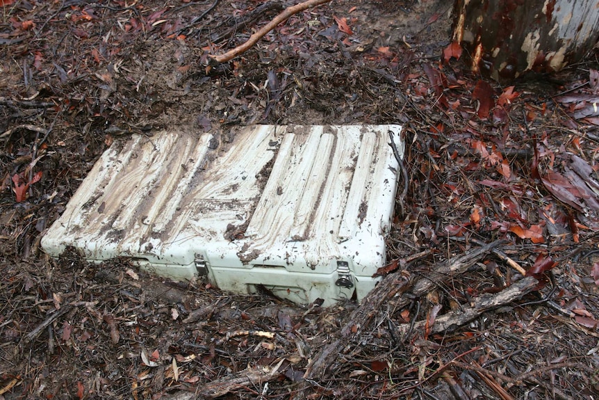 An esky, mostly buried, on a rural property at Leyburn, south of Toowoomba.