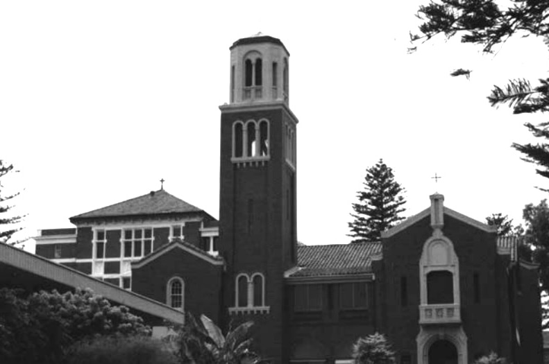 The Loreto bell tower in its original position at Claremont