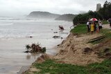 Erosion at Miami beach on Queensland's Gold Coast on February 22, 2013