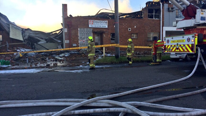 Industrial buildings in Greenacre damaged by an early morning fire.