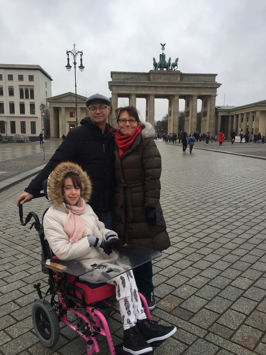 Liz Pickering and husband Pete and daughter Poppy in Berlin