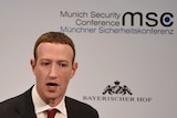Facebook founder Mark Zuckerberg speaks.