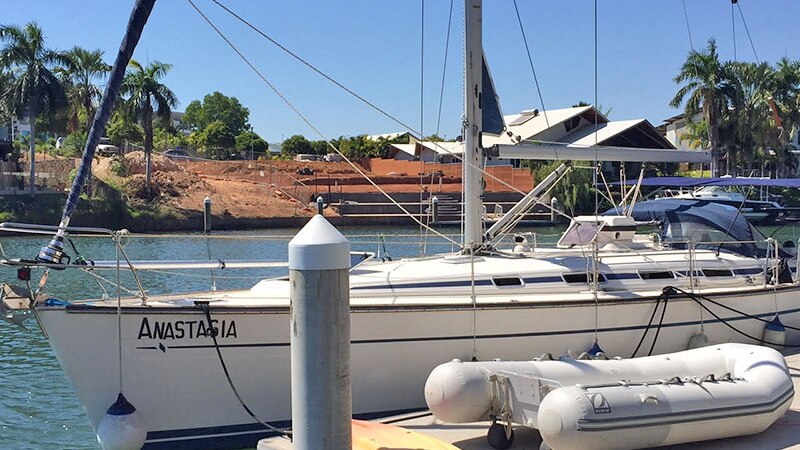 Peter Bravos' yacht in Darwin