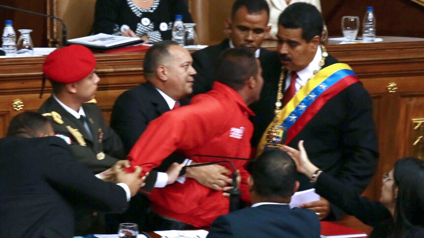 Maduro's inauguration is interrupted by protester