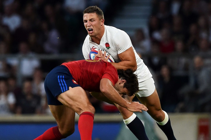Sam Burgess on his England debut against France