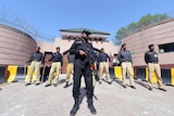 Pakistani police guard Musharraf's residence