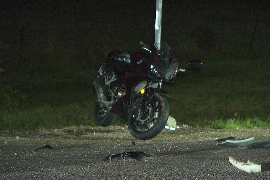A motorbike that was involved in hit-run crash 
