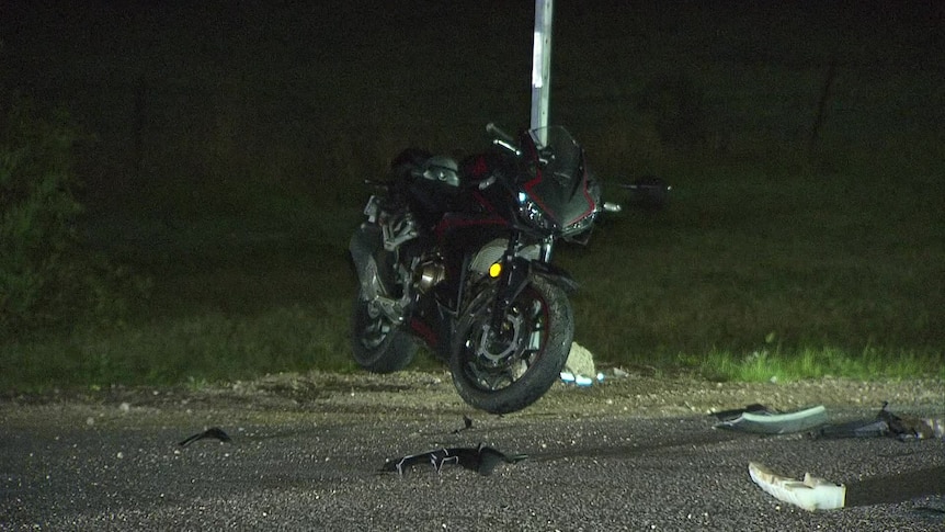 A motorbike that was involved in hit-run crash 
