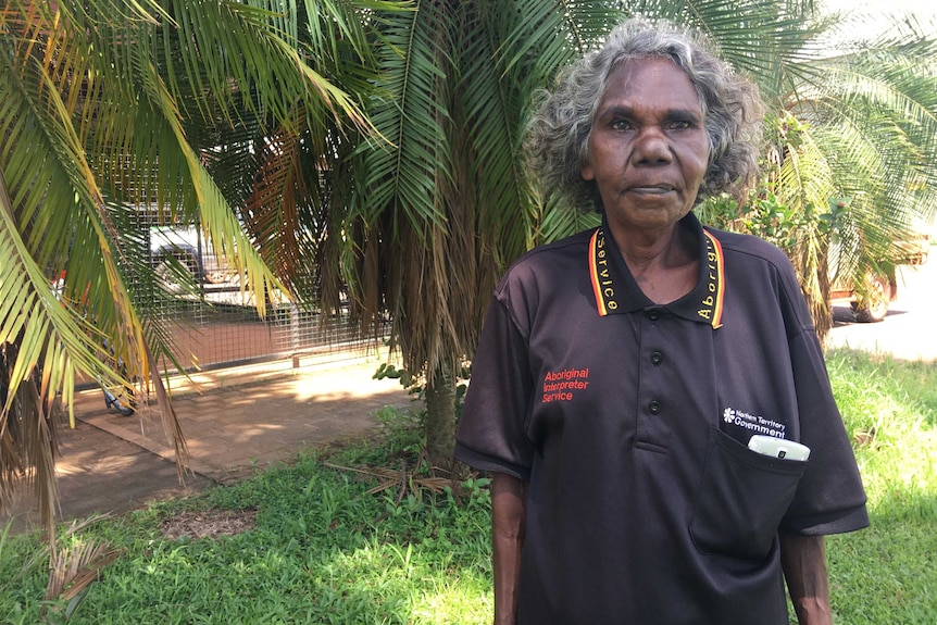 Traditional owner Phyllis Daniels looks at the camera.