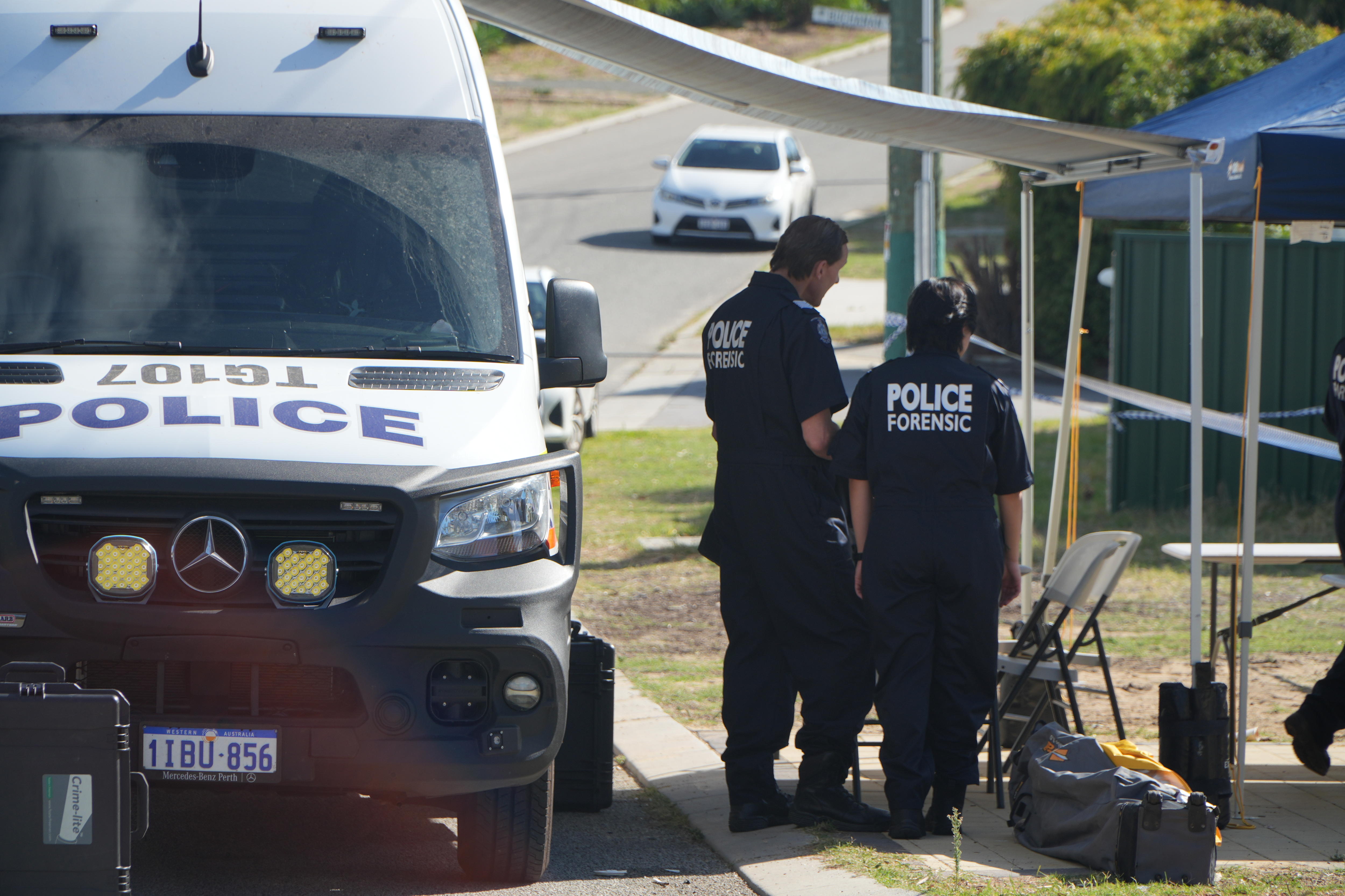Police present at a crime scene. 